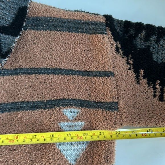 Davi & Dani camel black gray open front western aztec jacket cardigan pockets - Picture 15 of 16